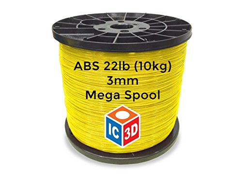 IC3D amarelo 2,85 mm ABS 3D FILAMENTO DE IMPRESSORA - 1kg Spool - Precisão dimensional +/- 0,05mm - Filamento de impressão