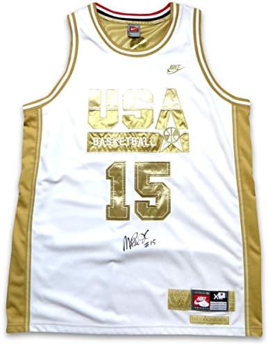 Magic Johnson assinou a Jersey Team Medalha de Ouro dos EUA JSA LL87143