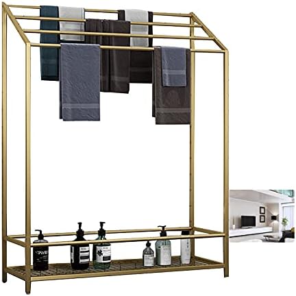 -Banheiro de varanda de prateleira de toalhas de toalhas independentes, suporte de toalhas de banheiro com prateleira,
