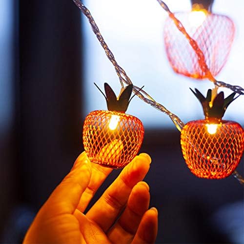Uonlytech Crab String Light + LED Iron Apple String Light Battery Operated Hanging Twinkle Lamp for Birthday Wedding