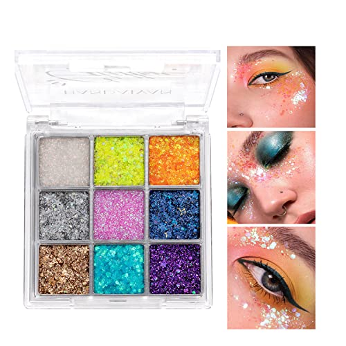 Junruo Glitter Eyeshadow Paleta, Shimmer impermeável, duradouro, duradouro, secagem e cintilante, sombra de olho cosmético
