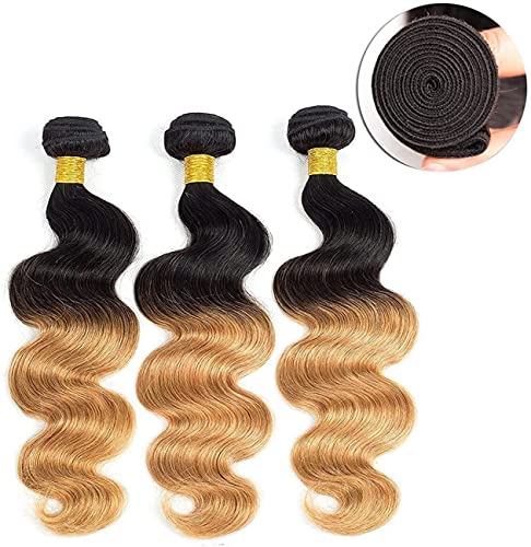 1b 27 feixes de cabelo de cabelo ombre ombre pacote de cabelo brasileiro extensão de cabelo Remy molhado e ondulamento