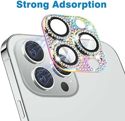 HSEFO para iPhone 14 Pro e iPhone 14 Pro Max Camera Lens Protector, Lente Bling Tampa 3D Rhinestone Diamond 9H Tampa