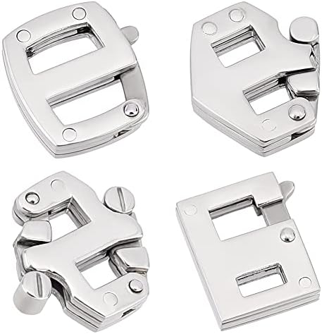 Unicraftale 4pcs 4 estilos 304 Armas ajustáveis ​​de aço inoxidável Sliders Tri-Glide Strapbing Fixadores de fivela