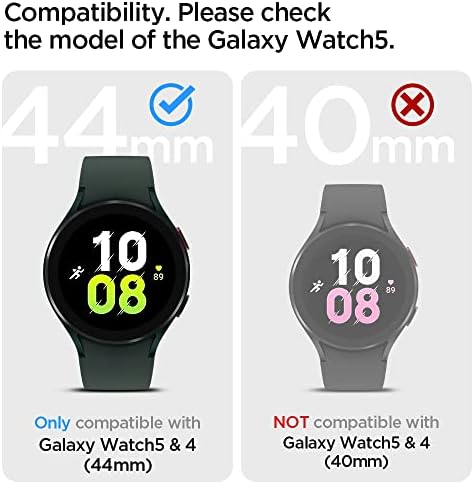 Protetor de tela de vidro temperado Spigen [GLASTR EZ FIT] projetado para Galaxy Watch 5 / Galaxy Watch 4 - 2 Pack