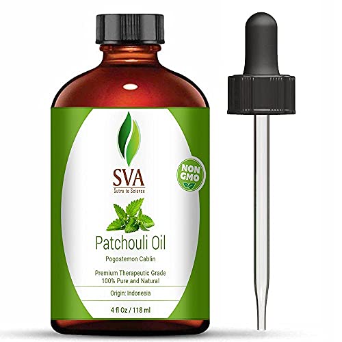 SVA Organics Lavanda natural óleo essencial - óleo aromático de grau terapêutico, 4 fl oz com conta -gotas | Óleos naturais de aromaterapia