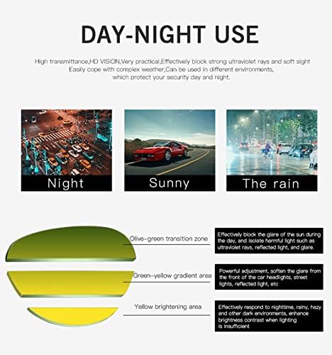 Dexlary Night View Driving Glasses polarized UV400 Anti-Glare Rain Day Night Vision Cycling Day Nighttime Sunglasses