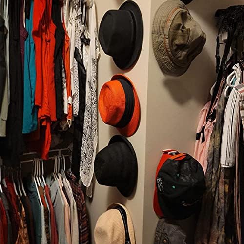 Cemkhly 12 ganchos de chapéu de embalagem para prateleiras de chapéus adesivos para parede para bonés de beisebol, cabides de holk forte