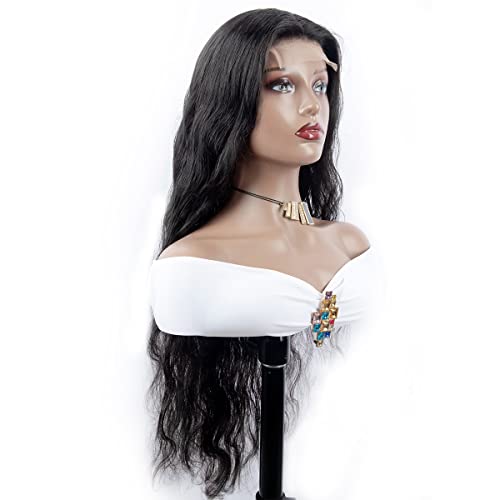 Ouri Hair Body Wave 4x4 Fechamento de renda peruca Human Wigs para mulheres negras, densidade de 180% pré-coberta com