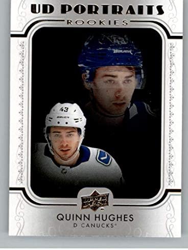 2019-20 Retratos do convés superior #P-45 Quinn Hughes Vancouver Canucks NHL Hockey Trading Card