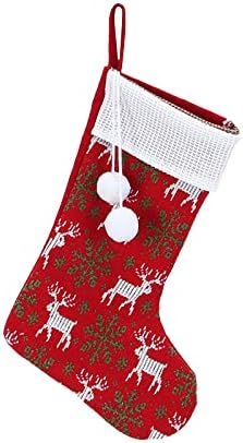 Messiyo Natal Papai Noel Sabock Red Felts pendurados saco de natal lareira pendurada Santa Socks Plush Holiday Gift Gifts Bag Decoration 6 pés Garland para escadas