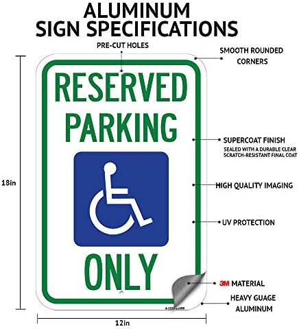 Bilíngue de estacionamento reservado estacionamento estacionamento estacionamiente para visitas | 12 x 18 Balanço de alumínio