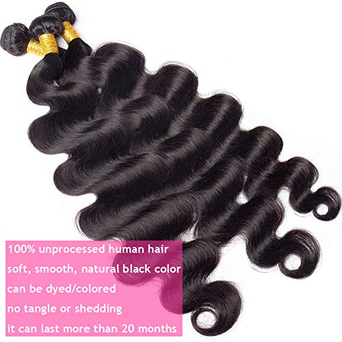 Pacotes de cabelo humano de onda corporal brasileira 30 32 34 polegadas 12a Pacéis de cabelo de cabelo humano não processados