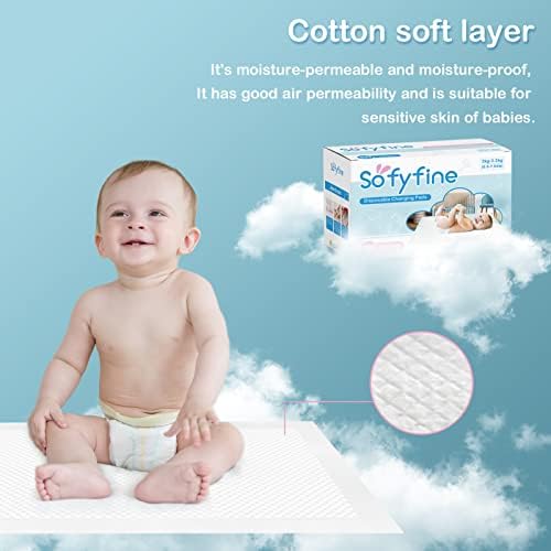 Sofyfine Disponível Padrões para Baby 17x24, Underpads de fraldas absorventes pesadas para trocar a mesa, Criança à prova d'água