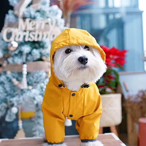 Capa de chuva de cachorro Mabawa, casaco de chuva de cachorro à prova d'água com capuz, capa de chuva reflexiva com