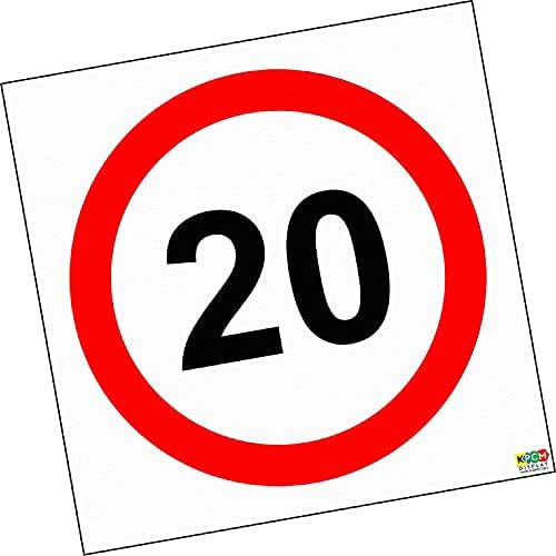 Adesivo - AVISO - 10X de 20 mph Speed ​​Limit Sinais 30x30cm - Decalque para Office - Empresa - Escola - Hotel - Para sua Segurança - Empresa - Escola - Jardim de Infância - Escritório - Fábrica