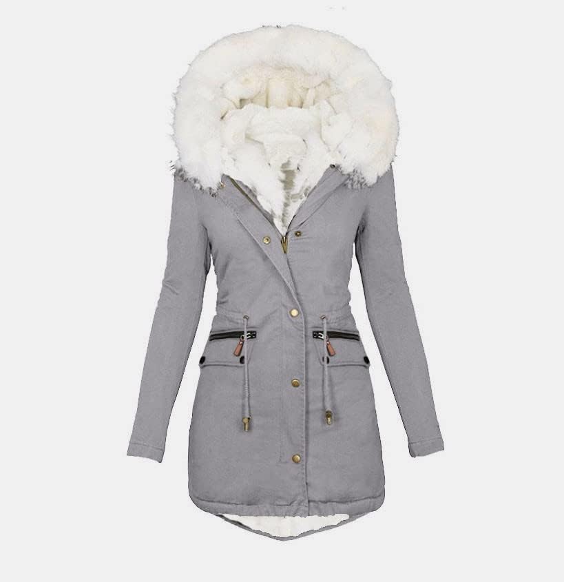 Timifis plus size casacos de inverno para mulheres lã de vão espessado sobretudo chunky parka zíper sólido lined hap capuz