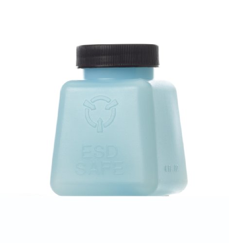 Garrafa de armazenamento quadrado com uma garrafa azul de DISPATIVA DE ESD ADIDA ESD. Resistividade média da superfície de 10^9