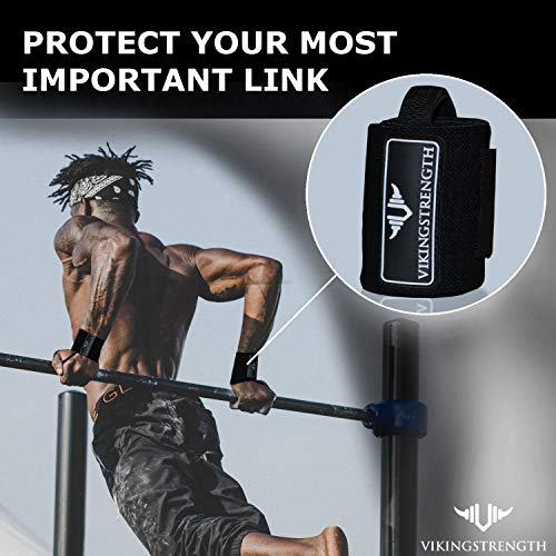VikingStrength Renção Suporte de pulso para levantamento de peso, CrossFit, musculação e fitness. Premium de qualidade envolve o alívio