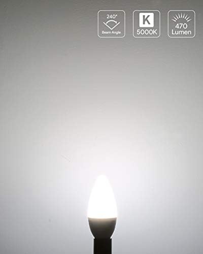 Pacote Le LePro 丨 - Lâmpadas de candelabra de 5000k brancas e lâmpadas de candelabra e lâmpadas brancas de 4000k lâmpadas lâmpadas