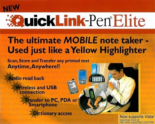 Wizcom E04087 Scanner de elite Quicklink-Pen