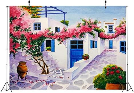 LOCCOR FASTER 15X10TT Grécia Pintura em aquarela PANTAS DE CANTAÇÕES Landmark Street Backgrody Music Drama Poster Dacas