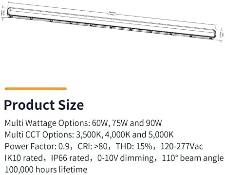 LEDONE VAPOR DE LED LED, LED LIGHT, LIGETA DE VAPOR ANSIBLE DE 60/75/90W