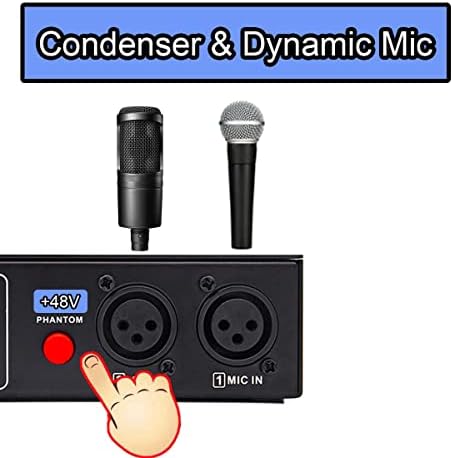 Rodyweil Microfone Pré -amplificador - DI Box - 4 Micro -amplificador de microfone BOOSTER - Com 48V Phantom Power