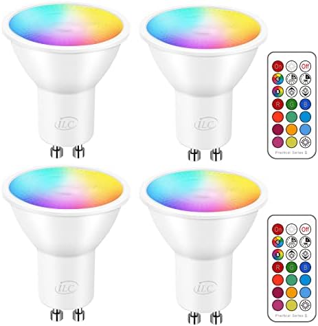 Lâmpada de LED de ILC GU10, Alteração de cor equivalente a 40 watts 12 cores 5w Lâmpadas de lâmpadas LED de LED de 2700k de 2700k com controle remoto com controle remoto