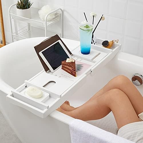 Sdgh Extendeável banheira banheira Caddy Bathtub Bridge Bridge Organizer Bandey com Stand Stand for Home Hotel Spa Salon