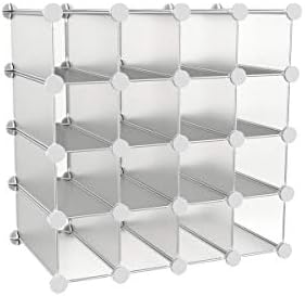 Lavações caseiras de 16 cubos de cubos, personalizáveis ​​e empilháveis ​​prateleiras de cubos modulares para organização e armazenamento, 30 ”x 18,1” x 29.5