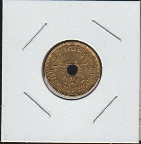 1955 lb buraco no centro da coroa ladeada por valor acima de 2 1/2 piastres escolha não circulada