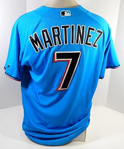 Miami Marlins Martinez #7 Game usou Blue Jersey 46 DP22238 - Jerseys MLB usada no jogo