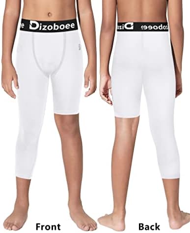 Dizoboee Youth Boys Compression Calças de uma perna 3/4 leggings para esportes calças de basquete infantil 2 pacote