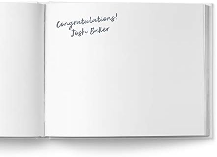Por favor, obrigado livro de convidados de casamento personalizado com papel alumínio com páginas em branco, capa dura, paisagem