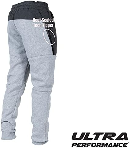 Ultra Performance 3 Pack Pack Fleece Active Tech Joggers para homens, calças masculinas com bolsos com zíper