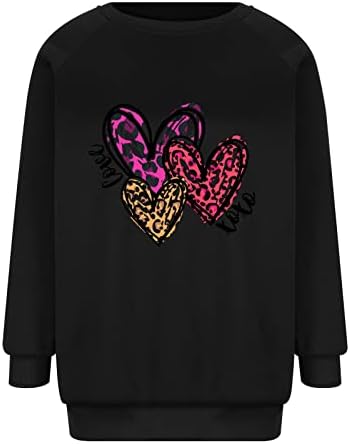 Sorto de Crewneck de Oplxuo para Mulheres, Molho dos Dia dos Namorados Molho Camisetas de Impressão do Coração Foto Tops de