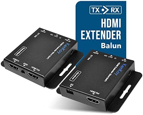 Extender HDMI Balun sobre Cat6/Cat5e até 165 'por Kenkoy - até 1080p com loop hdmi no transmissor e extensão