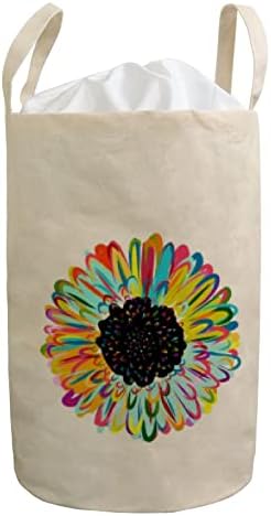 Lavanderia cesto dobrável de lavanderia multicolorida com flor de água à prova d'água com alças, bolsa de roupas dobráveis