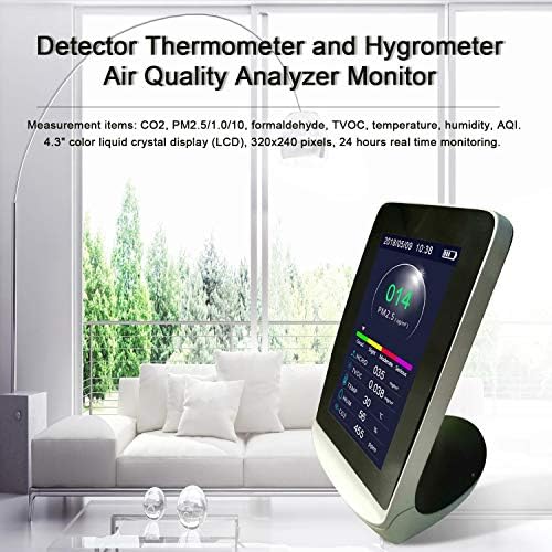 XJJZS Digital CO2 Multifuncional PM2.5 PM1.0 PM10 HCHO TVOC Detector Termômetro Hygrômetro Monitor do analisador de qualidade