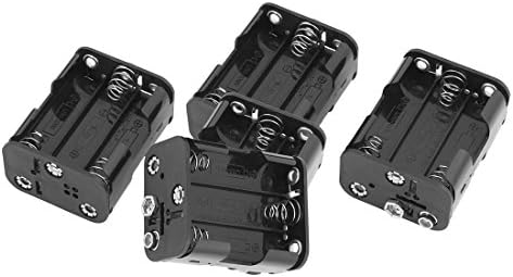 Aexit 5pcs carregador preto e conversores duplo lado 6 x 1,5V aa portador de bateria Bateria Chargers Case Box Caixa