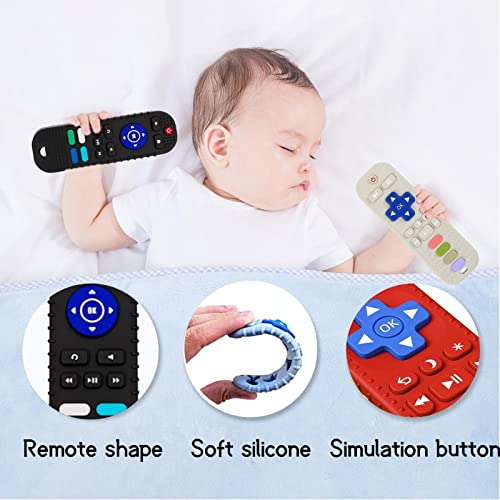 Brinquedos de dentição do bebê lezipap ， Feote de controle remoto fofo Silicone não-tóxico BPA livre ， Baby Toys 6 a 12 meses