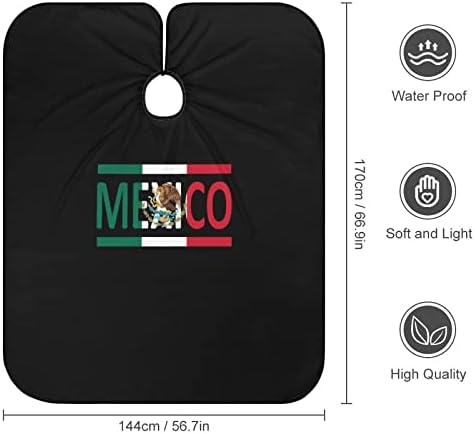 Bandeira mexicana Cabelo impermeável Cabo barbeiro Cabo de corte de cabelo com encerramento ajustável para colorir capas para colorir 56,7x67 polegadas