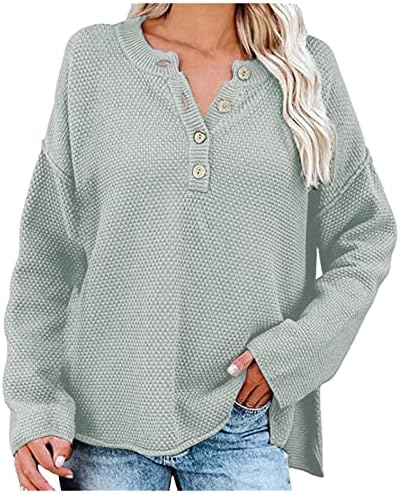 Suéter feminino suéter sólido cor redondo de pescoço de peito de peito de gordura aberta suéter malha suéteres de pulôver