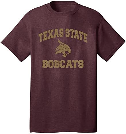 Texas State University Bobcats Retro angustiado T-shirt de manga curta vintage