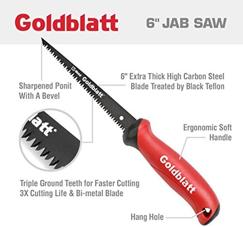 SAW GOLDBLATT JAB-Wallboard Wallboard de 6 polegadas de drywall e faca de utilitário dobrável Goldblatt, lâmina de mudança rápida com