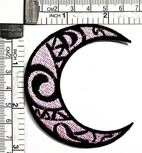 Kleenplus 2pcs. Moon Crescent Star Patches Arts Artes fofos rosa Lua Crianças desenho animado sinal de símbolo de fantasia Jackets
