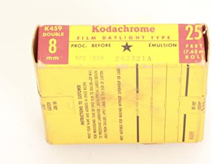 Kodachrome Reg 8 filme de filme não utilizado em 1958 na caixa