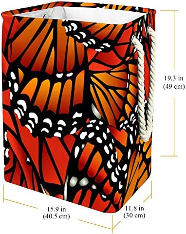 Tizorax Monarch Butterfly Butterfly PatternLarge Cesta de lavanderia, cesta de armazenamento dobrável à prova d'água Oxford