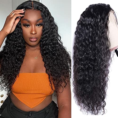 Alepaz Deep Wave Lace Front Wigs Human Human Human 4x4 Transparente Lace Fechamento perucas para mulheres Cabelo humano HD HD LACE